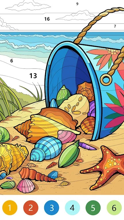 海滩颜色油漆编号游戏图3