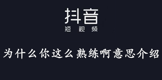 抖音为什么你这么熟练啊意思介绍