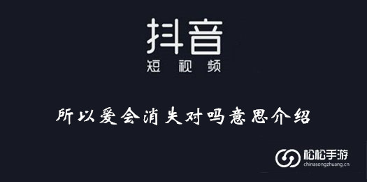 抖音所以爱会消失对吗意思介绍