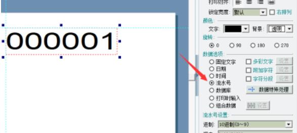 Labelmx设置中间流水号文字的操作步骤