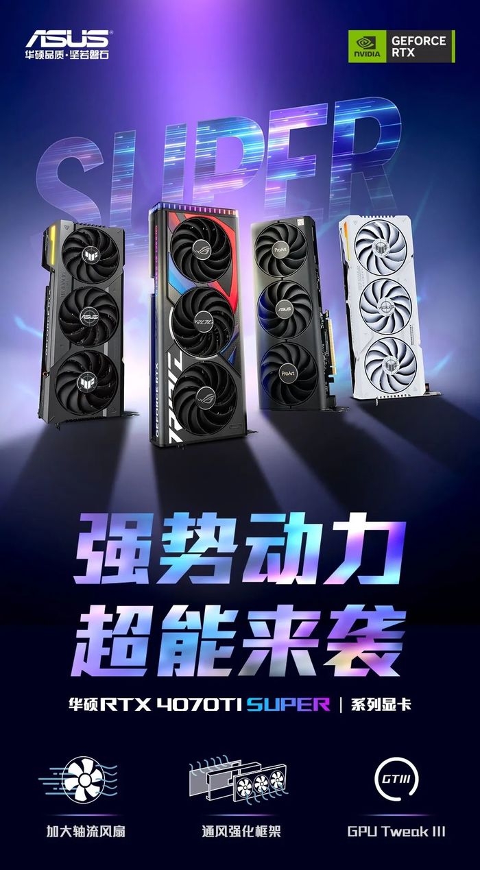 SUPER高阶超能力！华硕RTX4070TiSUPER系列显卡上市