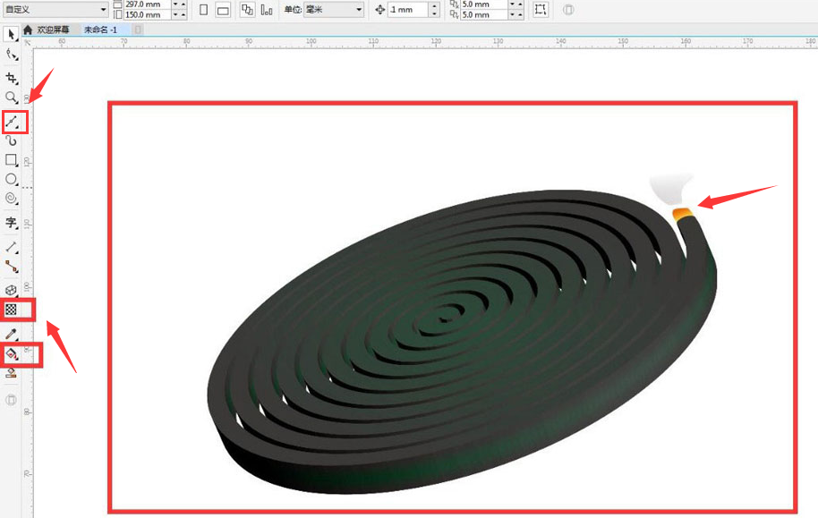 cdr绘制燃烧蚊香图形方法介绍