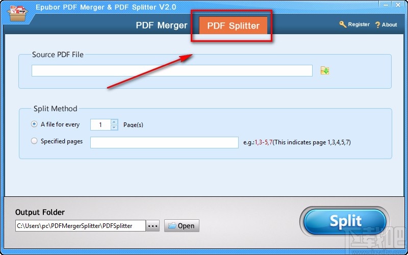 EpuborPDFMerger&PDFSplitter分割PDF文件的方法