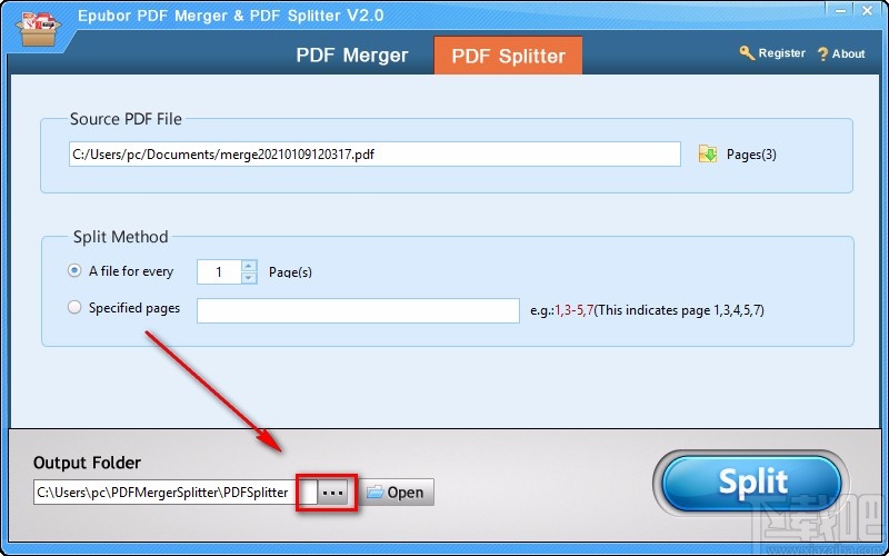 EpuborPDFMerger&PDFSplitter分割PDF文件的方法