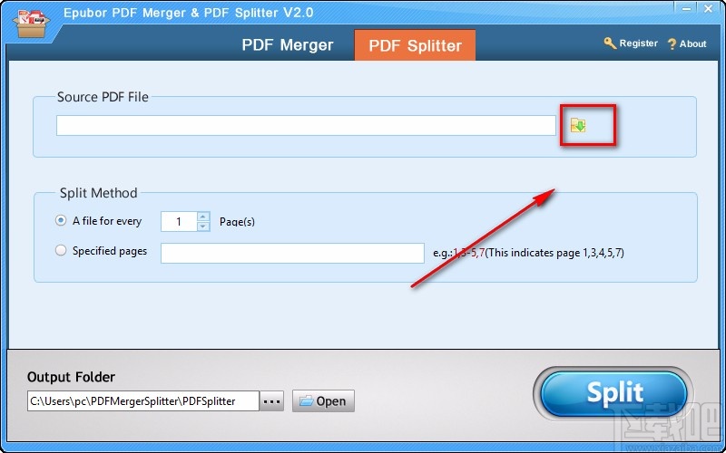 EpuborPDFMerger&PDFSplitter分割PDF文件的方法