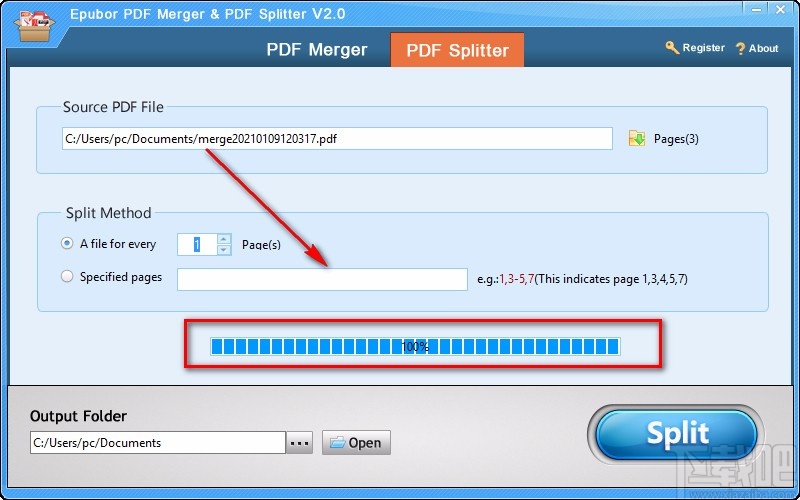 EpuborPDFMerger&PDFSplitter分割PDF文件的方法