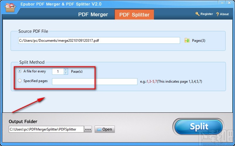 EpuborPDFMerger&PDFSplitter分割PDF文件的方法