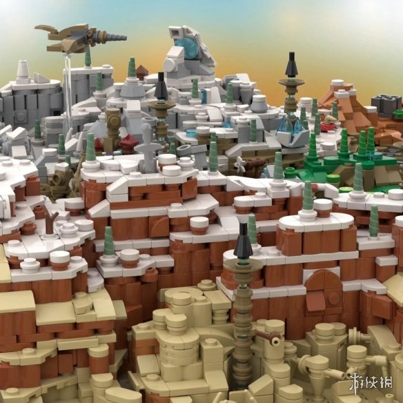 塞尔达玩家用乐高积木搭建海拉鲁地图：近1.5万块