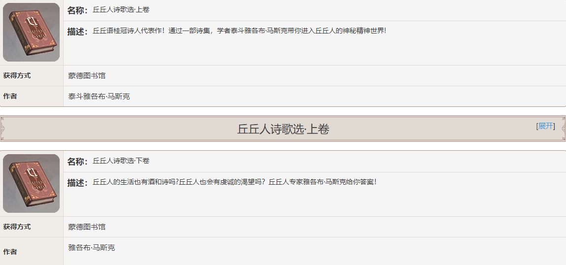 原神丘丘人诗歌选书籍故事一览