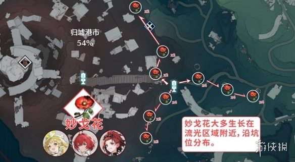 鸣潮花卉材料采集路线图一览