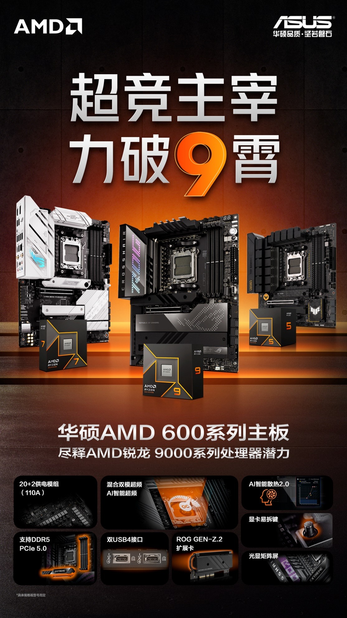 华硕X670E主板助AMD9000超频燃爆CJ