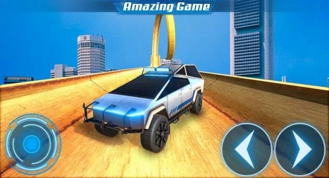 赛博汽车高空特技CyberTruckStuntGamesRampCarGames