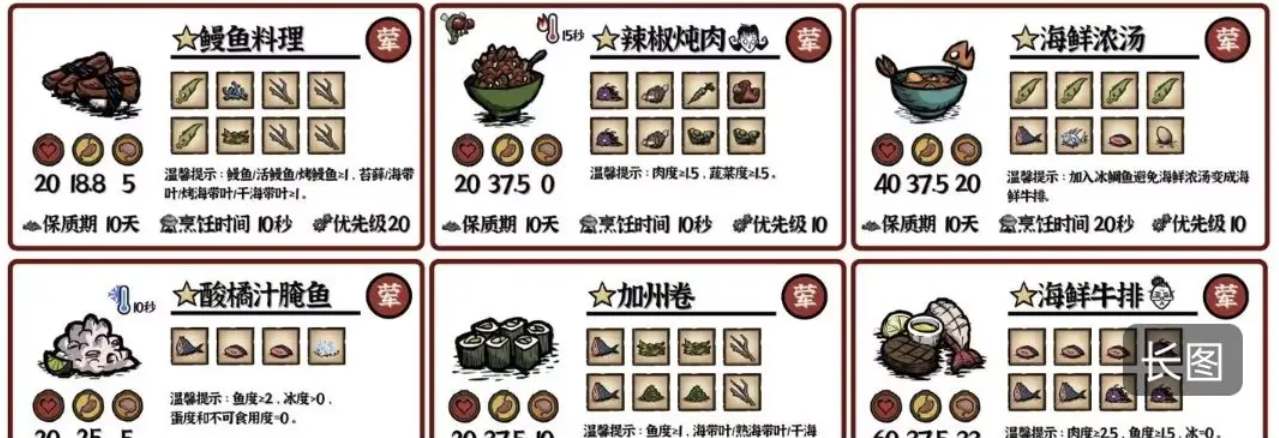 饥荒新家园料理食谱配方大全