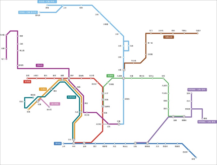 香港地铁线路图图1