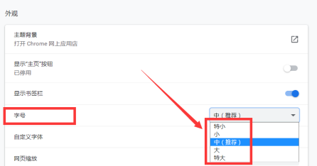 谷歌浏览器更改字号的方法