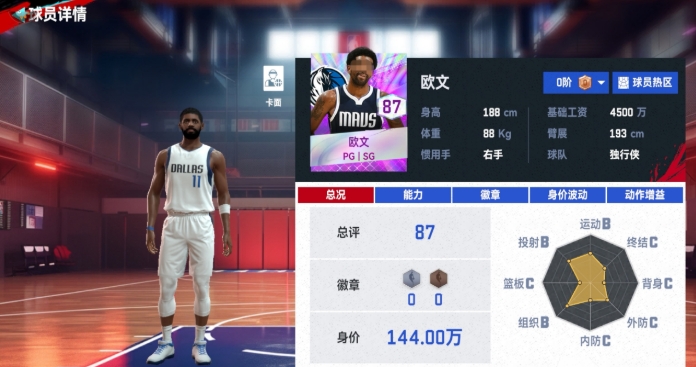 NBA巅峰对决欧文角色介绍