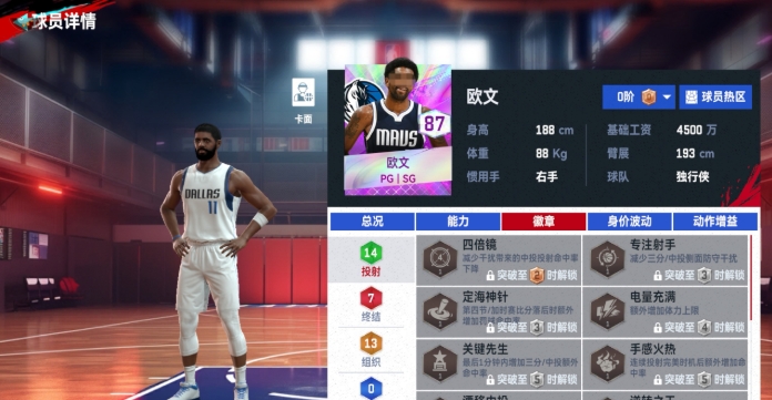 NBA巅峰对决欧文角色介绍