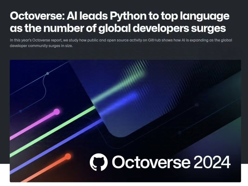 Python成GitHub最受欢迎编程语言受AI开发需求推动
