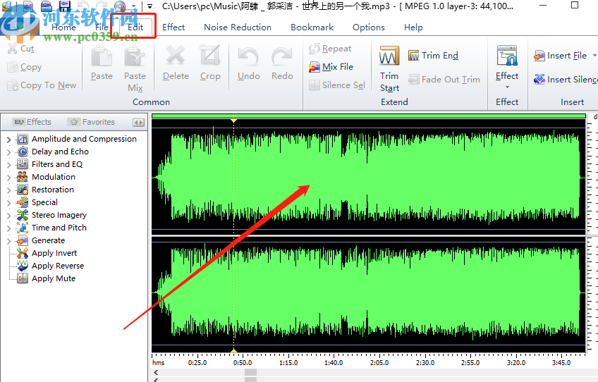 MP3AudioEditor剪切音频文件的方法步骤