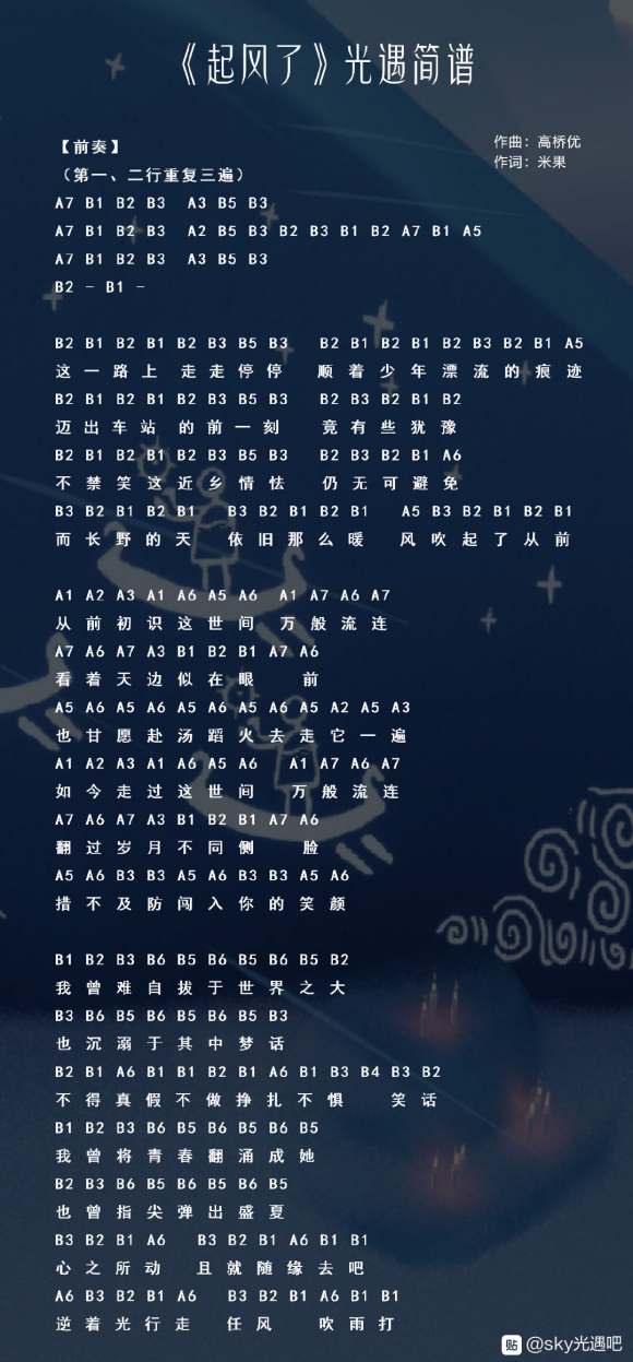 光遇琴谱大全琴谱数字版简谱大全