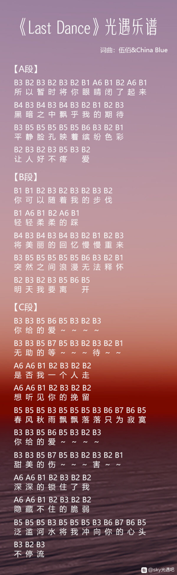 光遇琴谱大全琴谱数字版简谱大全
