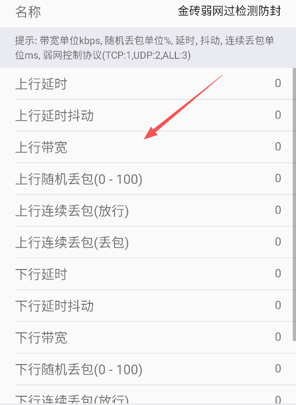 金砖弱网参数软件