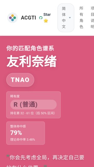 ACGTI二次元人格测试app