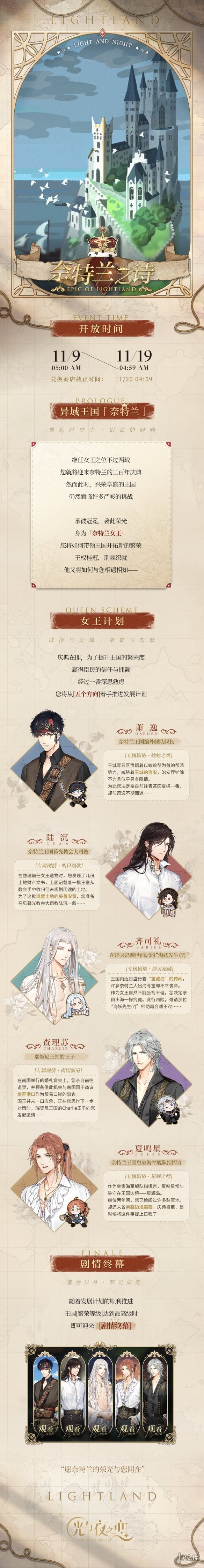 光与夜之恋奈特兰之诗怎么玩奈特兰之诗活动介绍
