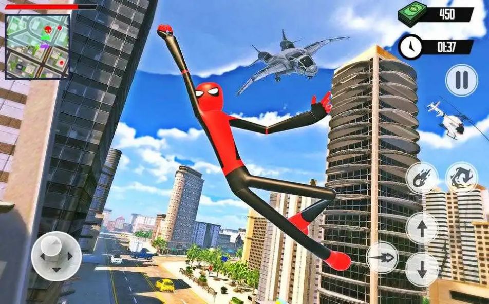 蜘蛛英雄火柴人无限金币SpiderHeroStickmanRopeGang图1