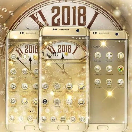 金色钻石奢华时钟主题app图3