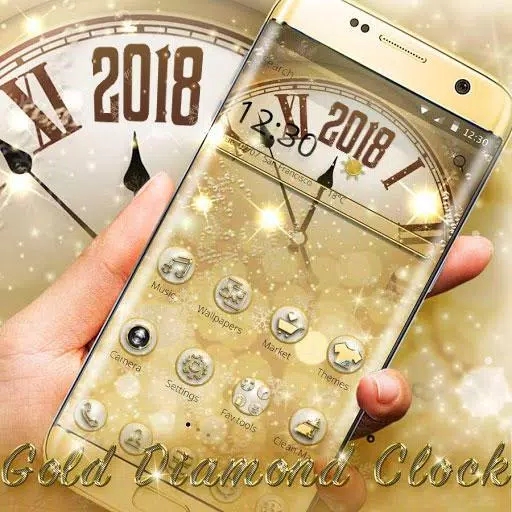 金色钻石奢华时钟主题app图1