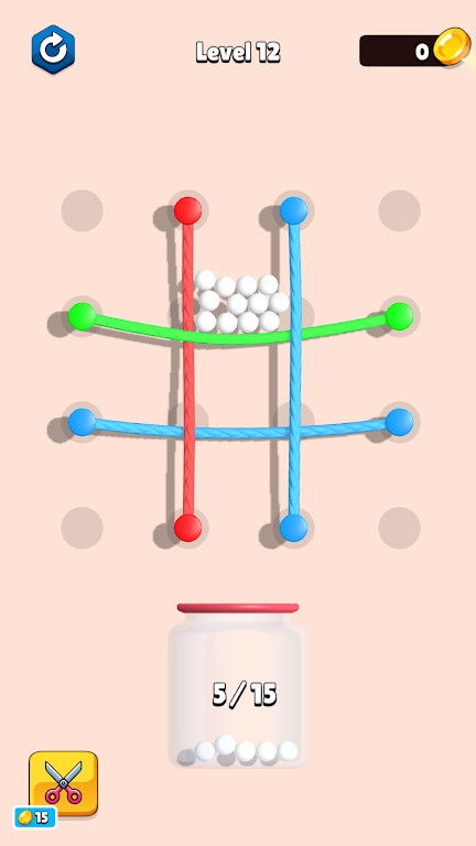 移动绳子落球游戏