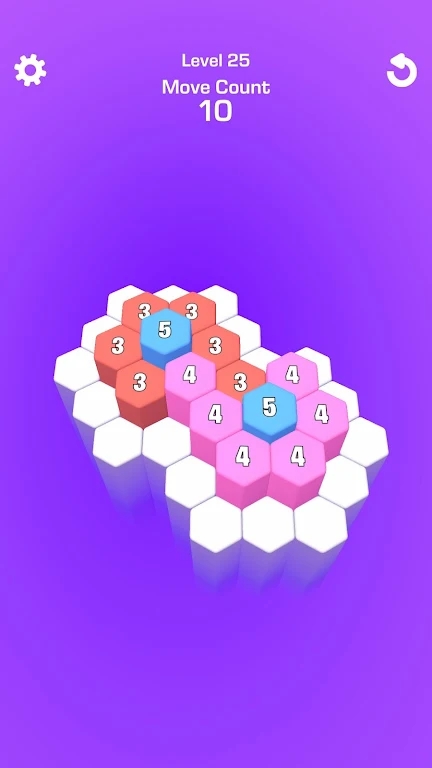 六边形上升消除3D游戏图3