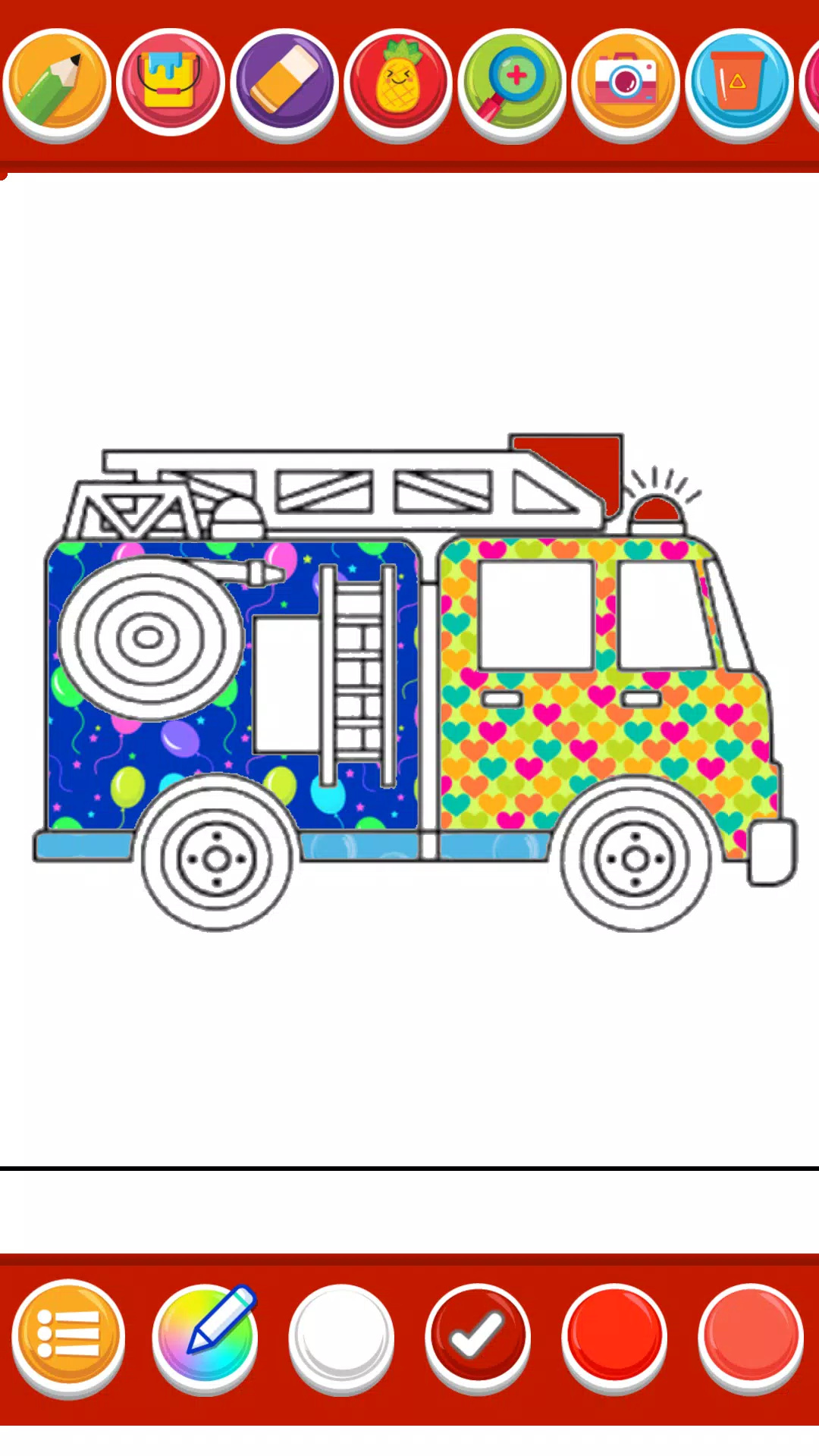 消防车涂色书游戏(fire truck coloring book)图2