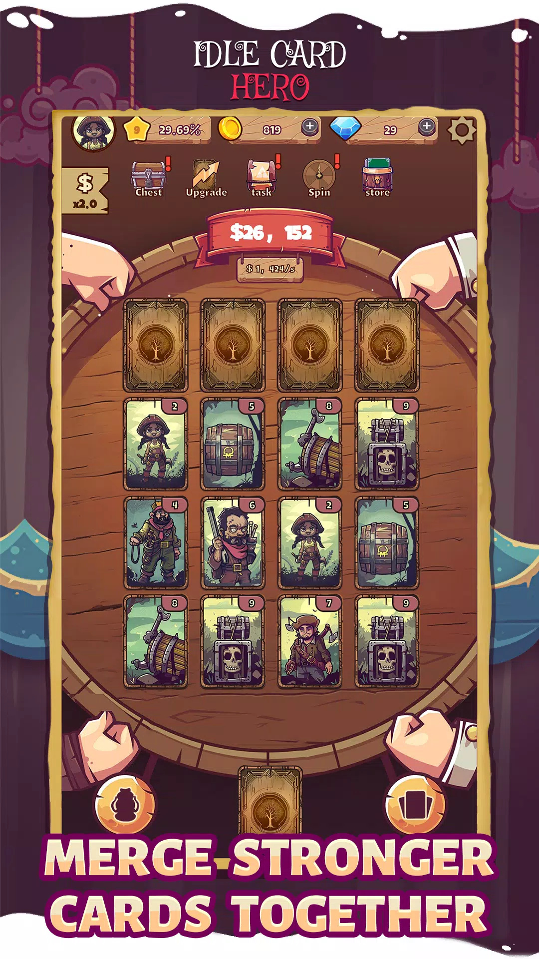 闲牌英雄游戏(Idle Card Hero)图1