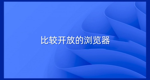 比较开放的浏览器