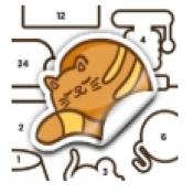 贴纸书按数字涂色游戏