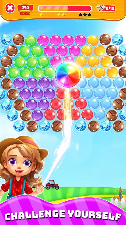 Kids Farm Pets Bubble Shooter游戏图1