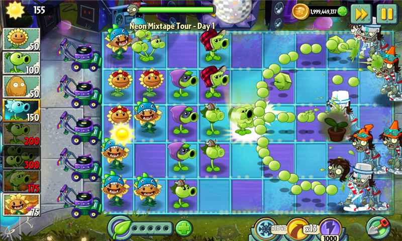 pvz2植物9999999级0阳光无冷却