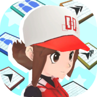 瓷砖跳跃女孩