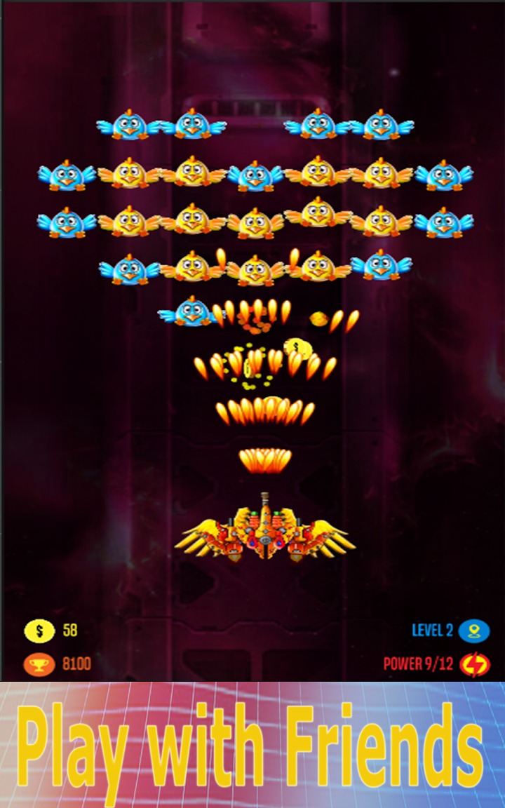 飞鸡射手入侵者攻击(Chicken Shooter Invader Attack)截图3