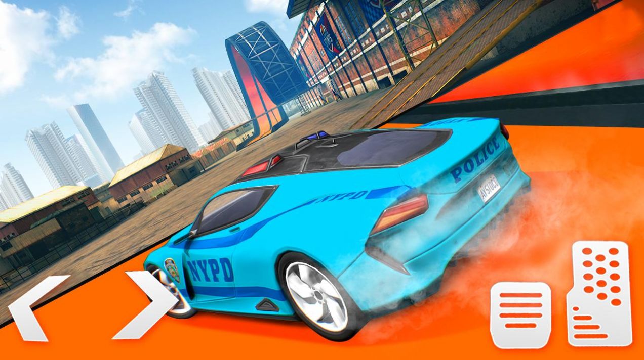 警车特技大坡道(Police Car Stunts: Mega Ramp)截图1