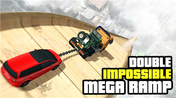 坡道漂移汽车特技(SuperHero Megaramp Double Impossible)