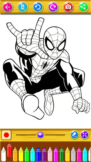 超级蜘蛛英雄着色(Coloring hero super spider)