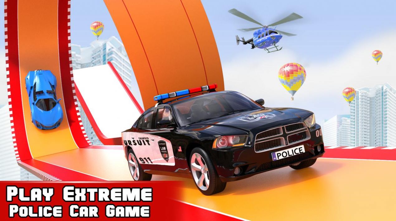警车特技大坡道(Police Car Stunts: Mega Ramp)截图3