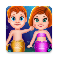 Twin mermaid babysitter care