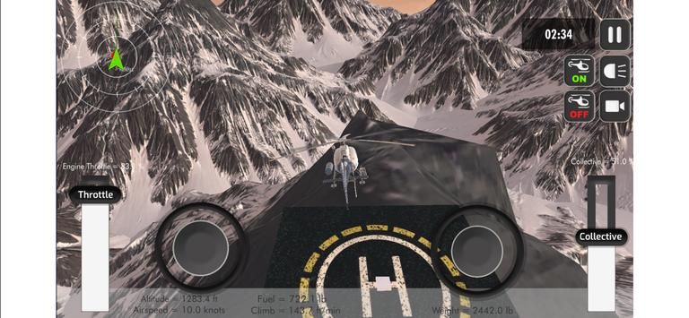 逼真的直升机模拟器(Helicopter Simulator Mountain)
