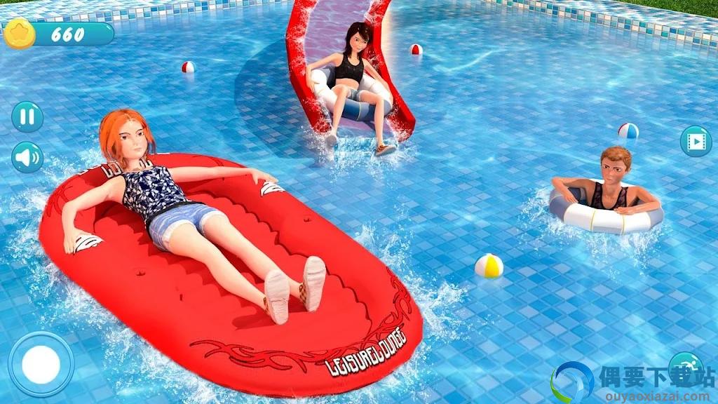 水上游乐场(Water Park Slide Racing Game)