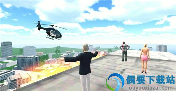 警方直升机城市飞行(Police Helicopter City Flying)
