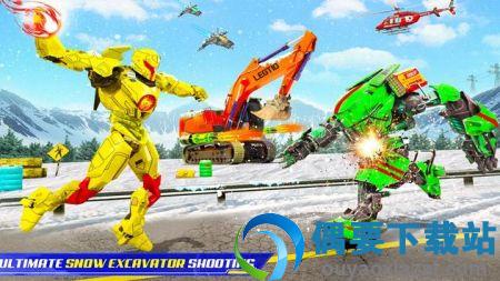 雪地挖掘机机器人鹿汽车(Snow Excavator Robot Deer Robot Car Game)
